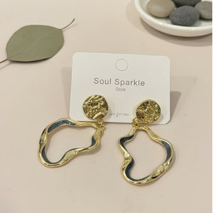 wavy coin errings
